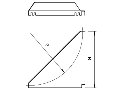 Dimensional drawing 2 OBO LEB 50 DD Corner plate for cable ladder