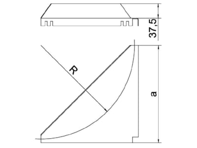 Dimensional drawing 1 OBO LEB 50 FS Corner plate for cable ladder
