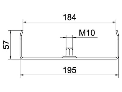 Dimensional drawing 2 OBO MAH 60 200 FT Ceiling bracket for cable tray