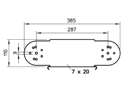 Dimensional drawing 2 OBO RGBEV 110 FT Bend for cable tray  solid wall 