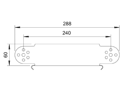 Dimensional drawing 1 OBO RGBEV 615 FS Bend for cable tray  solid wall 
