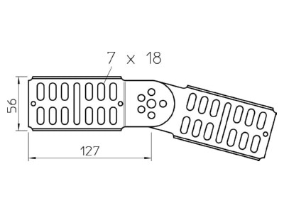 Dimensional drawing 1 OBO RGV 60 A4 Longitudinal joint for cable support RGV 60 VA4571
