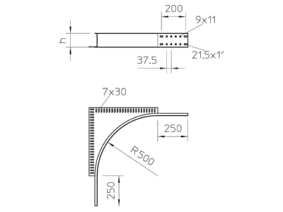 Dimensional drawing 2 OBO WEAS 160 A2 Connector for cable support Steel WEAS 160 VA4301