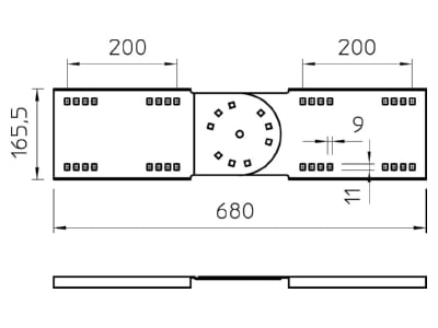 Dimensional drawing 2 OBO WRGV 160 A2 Connector for cable support Steel WRGV 160 VA4301