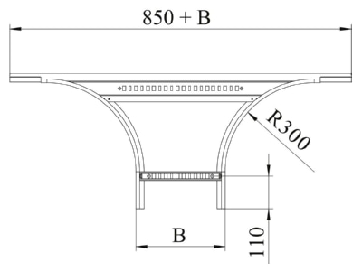 Mazeichnung 2 OBO LAA 1130 R3 FS Abzweigstueck anbau