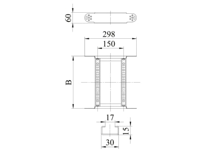 Mazeichnung 1 OBO LGBE 640 FS Gelenkbogenelement