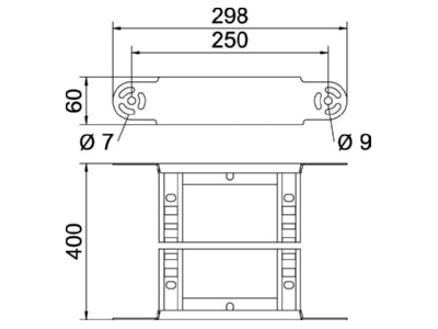 Mazeichnung 2 OBO LGBE 640 FS Gelenkbogenelement