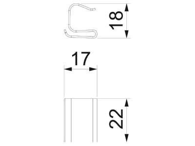 Dimensional drawing 2 OBO DK DBKR G Clamp for cover cable support system