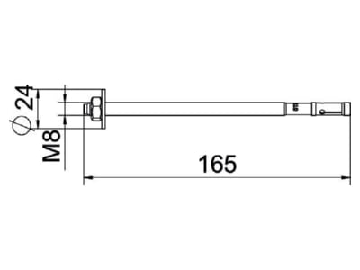 Mazeichnung OBO BZ3 8x165 55 110 Bolzenanker BZ3 grosseUnterlegscheibe