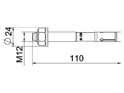 Mazeichnung OBO BZ312x110 0 35A4 Bolzenanker BZ3