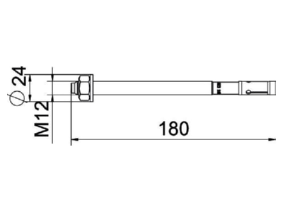 Mazeichnung OBO BZ312x180 30 105 Bolzenanker BZ3