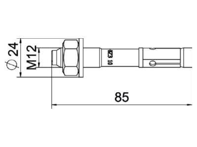 Mazeichnung OBO BZ312x85 0 10 Bolzenanker BZ3