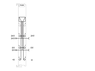 Circuit diagram WAGO 753 620 Fieldbus power supply module 0 2A