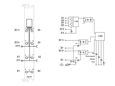 Circuit diagram WAGO 750 671 Fieldbus function  technology module