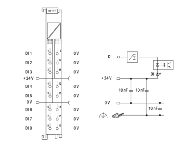 Schaltbild WAGO 750 1417 Digitalausgangsklemme 8 Kanal