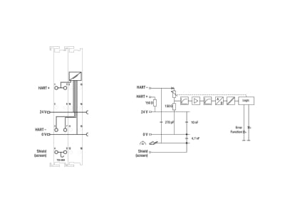 Circuit diagram WAGO 750 484 Fieldbus analogue module 2 In   0 Out