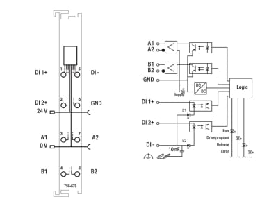 Circuit diagram WAGO 750 670 Fieldbus function  technology module