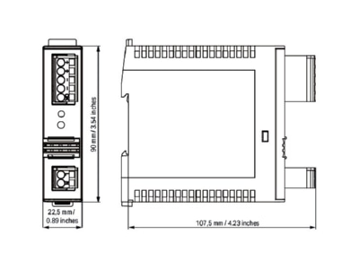 Dimensional drawing WAGO 787 1602 DC power supply 85   264V 23   28 5V