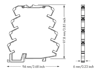 Dimensional drawing WAGO 787 2801 DC power supply