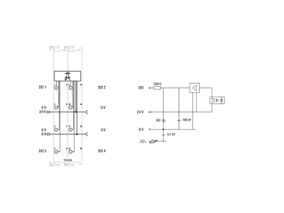 Circuit diagram WAGO 750 539 PLC digital I O module
