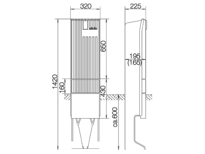 Product image 2 ABN SL142P Empty meter cabinet IP44 1420x320mm