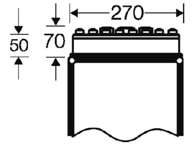 Dimensional drawing Hensel FP FG 222 Gland plate for enclosure