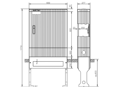 Produktbild 1 ABN SL177P Anschlusssaeule FB3 BH5 m M Platte