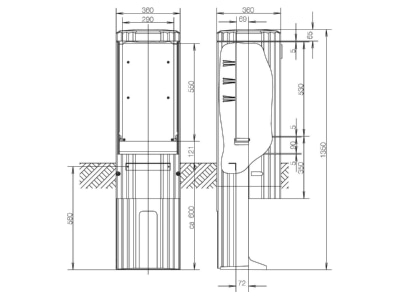 Produktbild 1 ABN SL135P Freiluftsaeule M Platte FB1BH3 H 1350mm