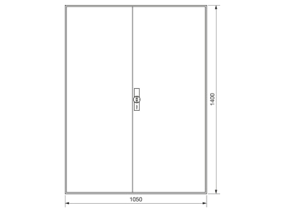 Mazeichnung Hager ZB54S Zaehlerschrank universZ 1400x1050x205 IP44