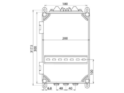 Circuit diagram 1 Dehn IGA 10 V2 IP54 Distribution cabinet  empty  300x200mm
