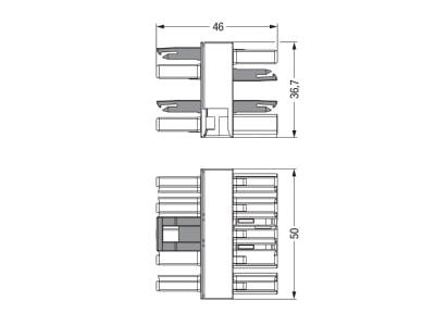 Dimensional drawing WAGO 770 618 Compact distributor installation