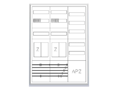 Product image 2 ABN S37EA122 Equipped meter cabinet IP43 1100x800mm