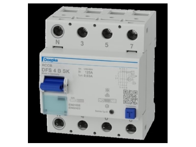 Product image Doepke DFS4 125 4 0 03 B SK Residual current breaker 4 p
