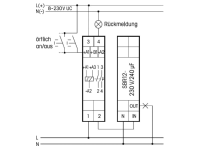 Schaltbild Eltako SBR12 230V 240 F Strombegrenzungsrelais 1 Schliesser 16A 250V
