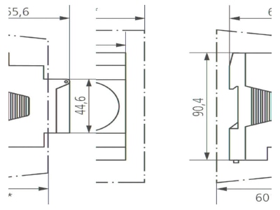 Dimensional drawing Theben SUL 181 d Analogue time switch 110   230VAC