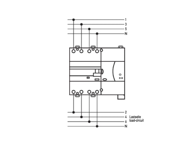 Circuit diagram Doepke DRCCB5 ST025 4 0 03A Residual current breaker with auxiliary DRCCB5ST 025 4 0 03A
