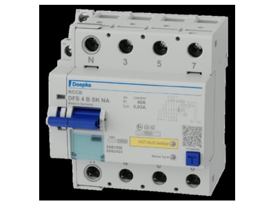 Product image Doepke DFS040 4 0 03 B SKNA Residual current breaker with auxiliary
