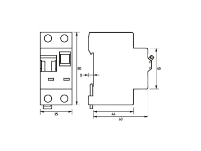 Mazeichnung Doepke DRCBO3B16 0 03 1NAKV FI LS Kombination RCBO