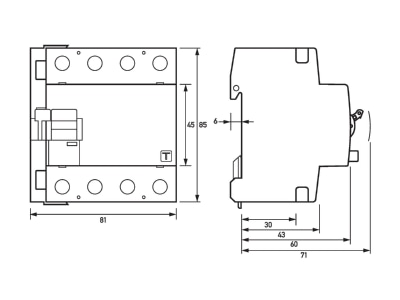 Mazeichnung Doepke DFS4 040 0 30BKSN Fehlerschutzschalter