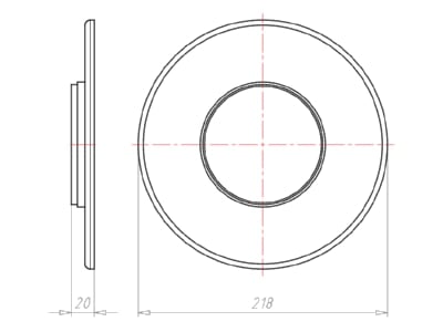 Mazeichnung Kaiser 1282 01 Frontteil HaloX 180 Einbaudurchm  100mm