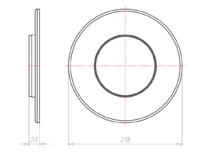 Mazeichnung Kaiser 1282 02 Frontteil HaloX 180 Einbaudurchm  110mm