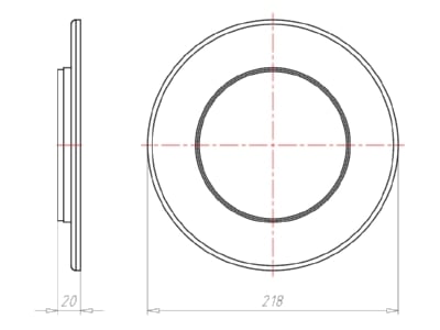 Mazeichnung Kaiser 1282 03 Frontteil HaloX 180 Einbaudurchm  125mm