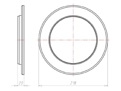 Mazeichnung Kaiser 1282 04 Frontteil HaloX 180 Einbaudurchm  145mm