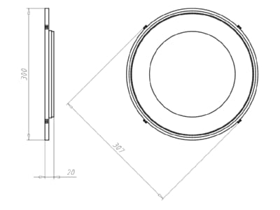 Mazeichnung Kaiser 1283 02 Frontteil HaloX 250 Einbaudurchm  190mm