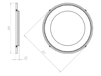 Mazeichnung Kaiser 1283 03 Frontteil HaloX 250 Einbaudurchm  200mm