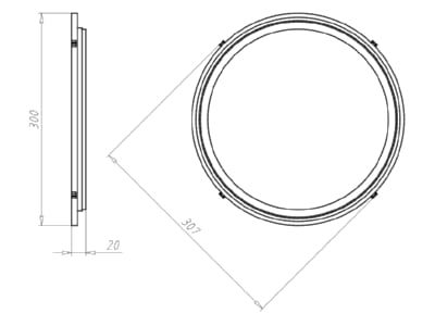 Mazeichnung Kaiser 1283 06 Frontteil HaloX 250 Einbaudurchm  250mm