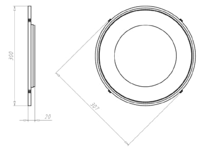 Dimensional drawing Kaiser 1283 61 Universal front piece