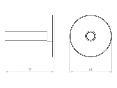 Dimensional drawing Kaiser 1299 60 Installation set