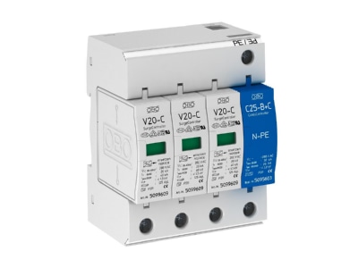 Product image OBO V20 C 3 NPE 280 Surge protection for power supply
