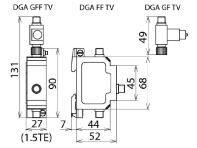 Mazeichnung 1 Dehn DGA GFF TV Kombi Ableiter Set DEHNgate